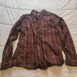 Eddie Bauer XL Red Plaid Button Up